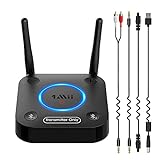 1Mii Bluetooth transmitter for TV, Bluetooth Adapter for Stereo, Bluetooth 5.0 Audio Transmitter for Home Stereo with Volume Control, AUX/RCA/Optical/Coaxial Audio Input, Plug & Play, aptX Low Latency