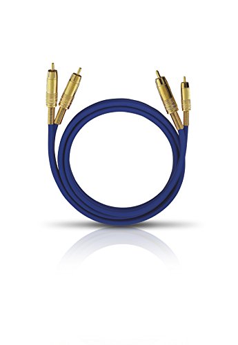 Cinch Audio Anschlusskabel [2x Cinch-Stecker - 2x Cinch-Stecker] 0.50 m Blau vergoldete Steckkontakte Oehlbach NF 1 Master