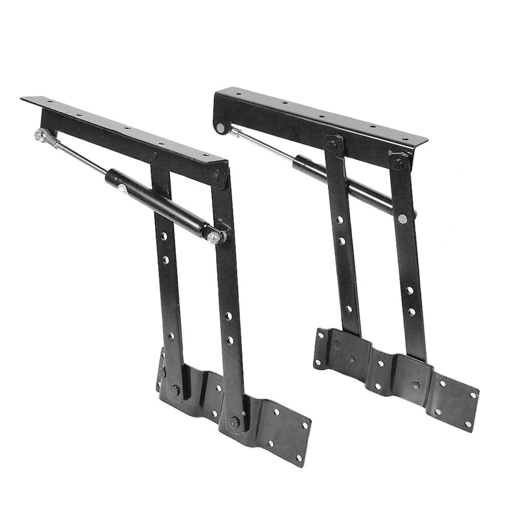 2 Stück Klapp-Aufzug Lift Up Feder Mechanismus Tablett für Möbel Zubehör Befestigungstisch Scharnier (schwarz)
