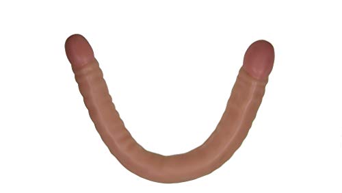 Doktor Dildo 07 - "Der große Zwilling" - Doppeldildo aus TPE. Erotisches Sex-Spielzeug für die Männer, für die Frau, solo und für Paare. Länge 46,5cm, ⌀ 4-4,5cm, hautfarben
