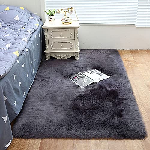 ZQWE Deko-Teppich für Schlafzimmer, Wohnzimmer, Shaggy, flauschig, weich, rutschfest, Bettvorleger, Schlafzimmer, große Größe, Langflor, modern, Langflor, Teppich (C/1,80 x 120 cm)