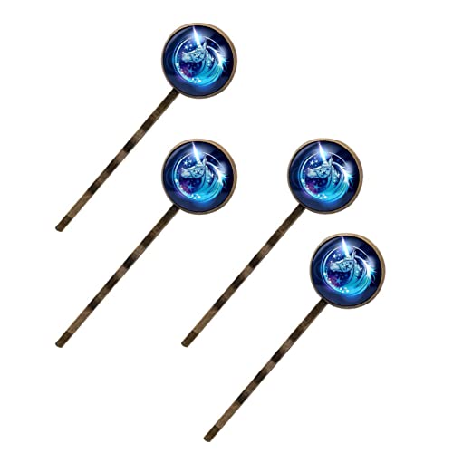 Einhorn-Haarspangen, Blau, 4 Stück
