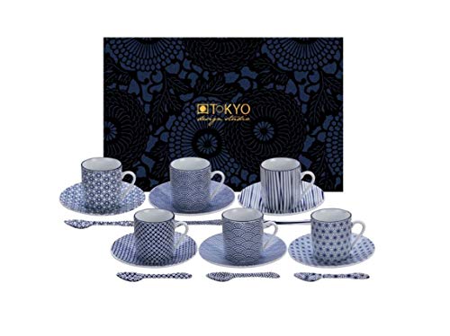 TOKYO design studio Nippon Espresso-Set, 80 ml, Dunkelblau, 18-teilig