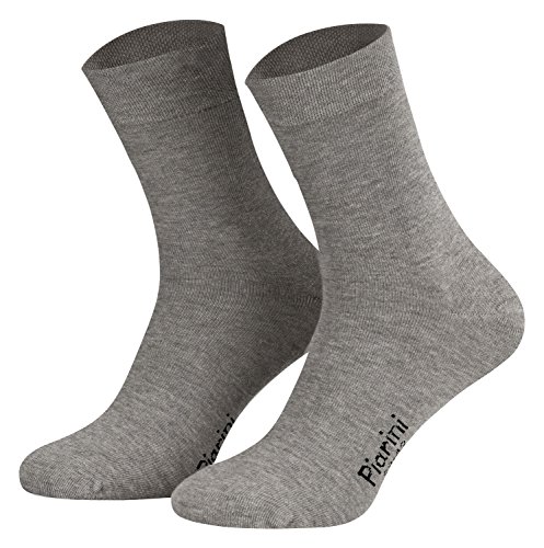 35-38 - 8 Paar Business Socken, Anzugsocken ohne Gummibund Baumwolle - Herren Damen - 8er Pack - grau