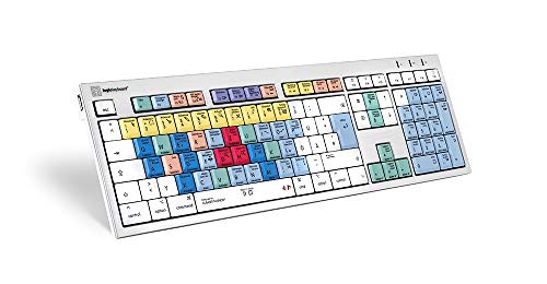 LogicKeyboard LKB-CBASE-CWMU-DE Tastatur, Steinberg Cubase/Nuendo ALBA DE (Apple Mac) Silber/Weiß/Bunt