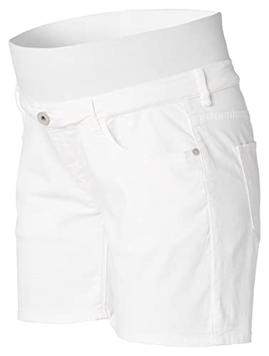 Kurze Jeans Umstandsshorts/Umstandshose Bauchband Umstandsmode/Shorts Denim (42, White Denim)