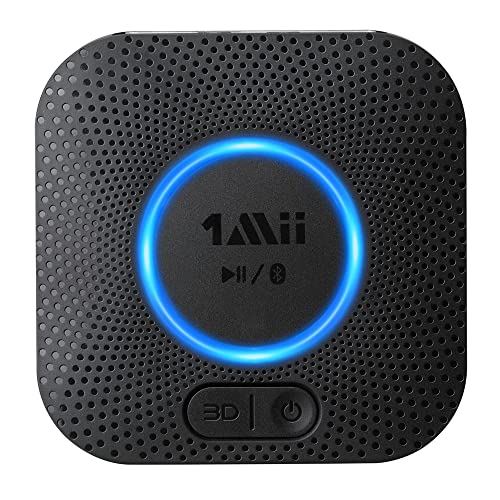 1Mii B06 Plus Bluetooth HiFi Empfänger, drahtloser Audio Adapter, aptX Geringe Latenz Bluetooth 5.0 Receiver mit 3D Surround arbeitet mit Smartphones und Tablets für Stereoanlage Lautsprecher