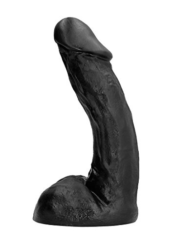 All Black Realistischem gebogen Analdildo/Analplug - 27.5 cm Länge - Schwarz