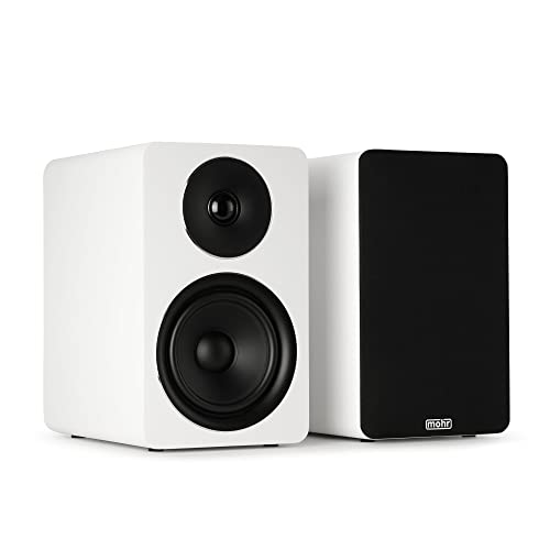 mohr Bonito K3 Kompaktlautsprecher Regallautsprecher HiFi Stereo Kompaktboxen Regalboxen Audio Musikboxen (Weiß)