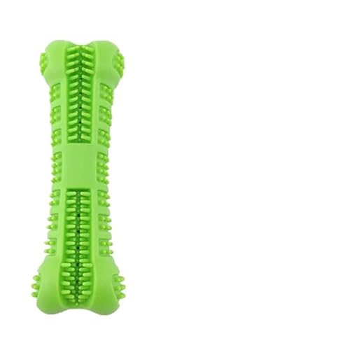 Hund Welpen Zahnbürste Gummi Hundespielzeug Molar Zahn Stick Kauen Haustier Spielzeug Zahnreinigung Ungiftig Natürliche Zahnpflege für S/M Größe Hund (Farbe: Geen M 10,5 x 3,7 cm)