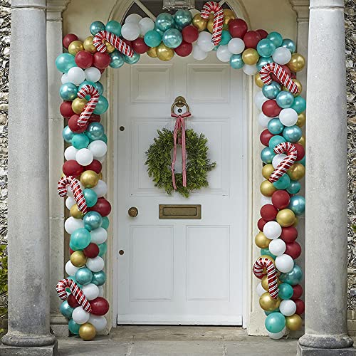 Ginger Ray Weihnachtstür-Ballonbogen-Set mit Zuckerstangen-Motiv
