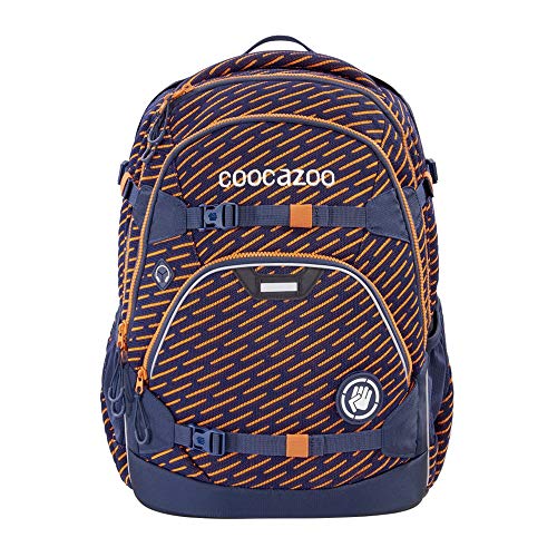 Coocazoo Schulrucksack ScaleRale „FreakaSneaka Orange Blue“, blau, ergonomischer Tornister, höhenverstellbar mit Brustgurt und Hüftgurt, ab der 5. Klasse