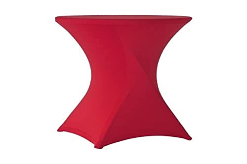 Gastro Uzal Stretch Stehtischhusse Home-Line rot, 80-85 cm rund Husse für Stehtische Tischhusse überwurf Bistrotischhussen Stretch