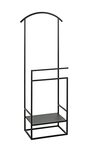 Haku-Möbel Herrendiener, Metall, schwarz, T 26 x B 47 x H 128 cm