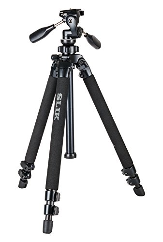 SLIK Pro 400DX Stativbeine – mit 3-Wege-Schwenk-/Neige-Schnellspannkopf, für spiegellose/DSLR-Kameras von Sony, Nikon, Canon, Fuji und mehr, Schwarz (615-400)