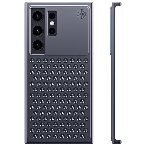 LOXO CASE Rahmenlose Metallhülle für Samsung Galaxy S24 Ultra/S24 Plus/S24, [Luftfahrt-Aluminiumlegierung] Anti-Fall-Wärmeableitung, Kratzfeste Aromatherapie-Hülle,Black,S24