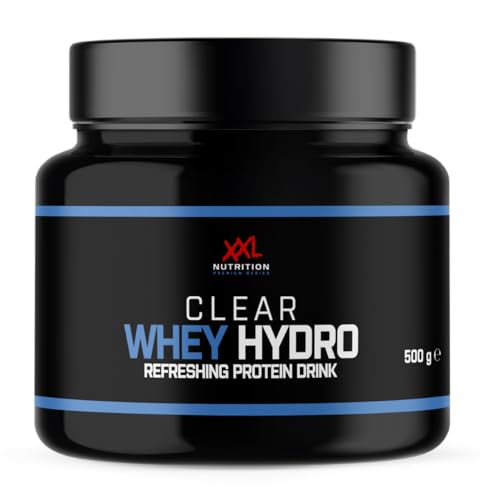 XXL Nutrition - Clear Whey Hydro - Eiweiss Protein Pulver - Laktosefrei, Leichter Eiweiß-Shake, Whey Hydrolisat - Erdbeere/Kirsche - 500 Gramm - NZVT