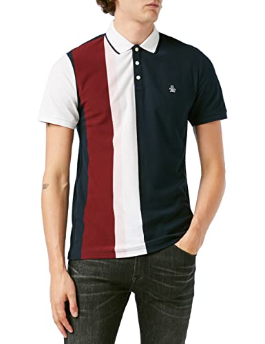 ORIGINAL PENGUIN Herren Poloshirt mit vertikalen Streifen Polohemd, Dunkler Saphir, XXL