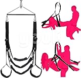 CLQTY Erwachsene Indoor Swing Set, Sē&X Swing Hängeschaukel für bequeme Unterstützung mit starkem Nylon – hält bis zu 362,9 kg – inklusive Stahldreieck-Rahmen und Feder für Paare Spiel Spiel