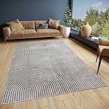 HANSE Home Teppich "Faron", rechteckig, 3 mm Höhe, strapazierfähig, robust, pflegeleicht, ringsum gekettelt, geeignet für Fußbodenheizung, Hoch-Tief-Optik