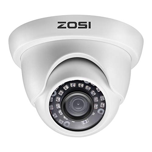ZOSI CCTV HD 720p TVI Überwachungskamera Dome Außen Kamera 24 Infrarot LEDs 20M IR Nachtsicht, Weiß