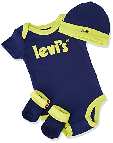 Levi`S Kids 3-tlg. Set Body kurzarm Levi's, Mütze und Erstlingssocken
