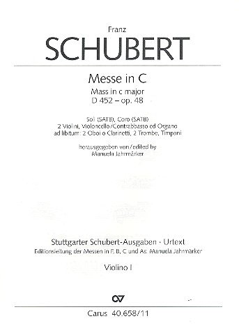Messe C-Dur opus.48 D452: für Soli, Chor, Orchester und Orgel