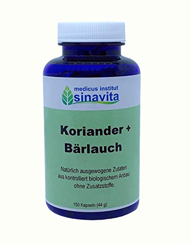 Koriander + Bärlauch, 150 Kps. Reinsubstanz ohne Zusatzstoffe, vegetarische Kapselhülle, deutsche Produktion