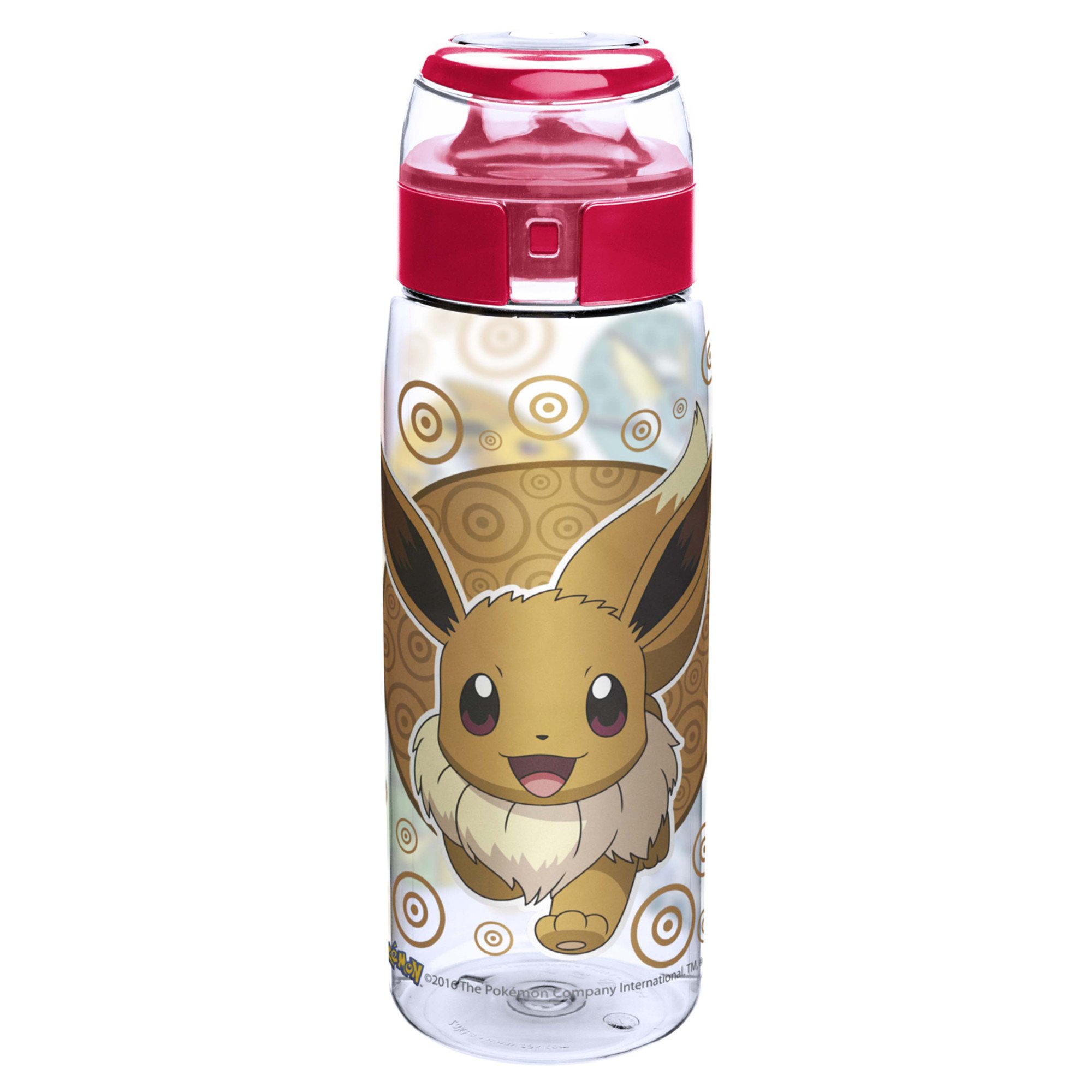 Zak Designs POKC-K953 Pokemon Wiederverwendbare Tritan-Kunststoff-Wasserflasche mit Klappdeckel, mit Eevee Evolutions, BPA-frei und bruchfest, 750 ml, Pokemon-K953