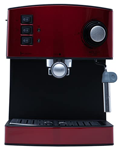Adler AD 4404r Freistehend Espressomaschine 1.6l Schwarz - Rot - Silber (AD 4404 R)