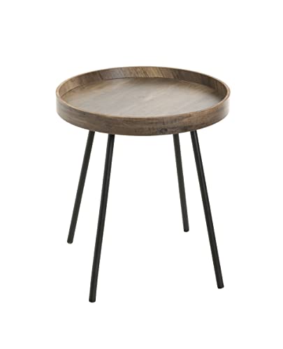 Haku-Möbel Beistelltisch, Metall, schwarz-Eiche, Ø 40 x H 45 cm