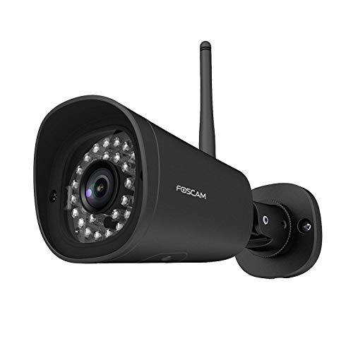 Foscam FI9912P (schwarz) Wireless 1080P Outdoor IP Sicherheitskamera - AI-Menschenerkennung, Nachtsicht, externer SD-Kartenslot - Fernsicht und Wiedergabe - Kompatibel mit Alexa