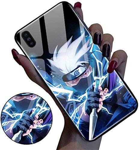 Naruto Anime Manga Comic iPhone Hülle, Call Flash Luminescent Glass Anti-Fall Shell Illuminated Fashion Persönlichkeit für Apple iPhone 6 6S 7 8 Plus X XR XS 11 Pro Max,A-IPhone11