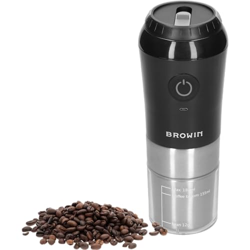 BROWIN® Thermobecher mit Kaffeebrüher und Kaffeemühle 320503 | Set für frisch gemahlenen Kaffee unterwegs | Integrierter Brüher für sofortigen Genuss | Thermobecher für langanhaltende Wärme