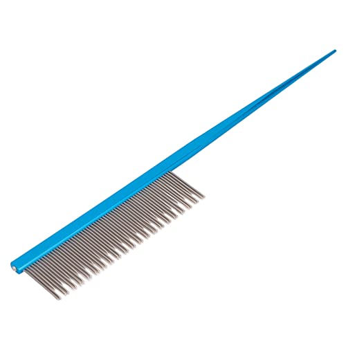 Tierhaarkamm, bequemer Hundegriff. Effektiv for Entfernen von verfilztem Haar mit langen und kurzen Edelstahlzähnen for lange und schwarze Haare/102 (Color : Blue)