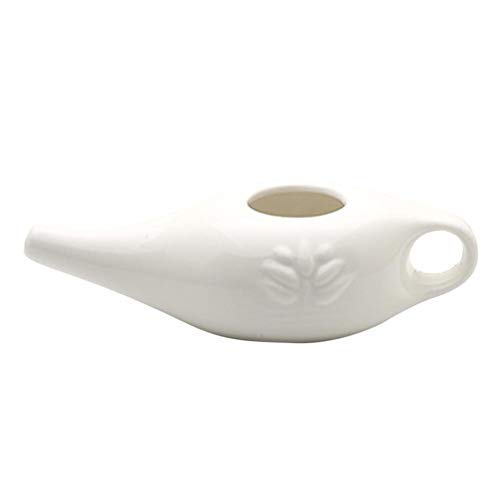 Haplws Keramik Neti Pot Yoga Professional Nasenspüler Nasenspültopf Komfortabler Ausgusstopf für die Nasenspülung 250ml