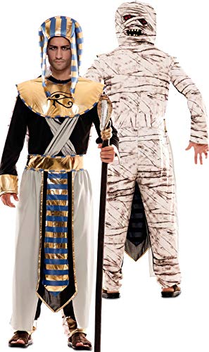 EUROCARNAVALES Herren Wendekostüm Pharao Mumie 2 in 1-Kostüm Karneval Fasching (XL)