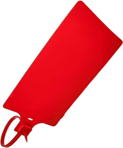 Blanko-wasserdichte Kunststoffanhänger zum Beschriften von Markern, Bändern, großer Etikettenverschluss, Reißverschluss, Sicherheitssiegel, 5,7 x 8,9 cm, Rot, 300 Stück