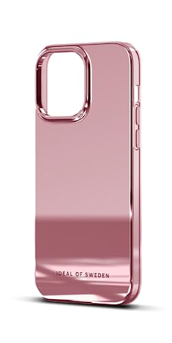 IDEAL OF SWEDEN Durchsichtige Handyhülle mit erhöhten Kanten und Nicht vergilbenden Materialien, fallgetesteter Schutz mit Spiegel Finish, kompatibel mit iPhone 14 Pro Max (Rosa)
