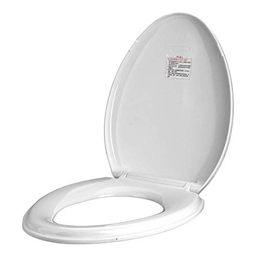 Toilettensitz mit antibakteriellem PP-Brett Verlangsamung, Stummschaltung, extrem widerstandsfähig, oben montierter V-förmiger Toilettendeckel für Toilettensitz für Erwachsene, Weiß-45~47