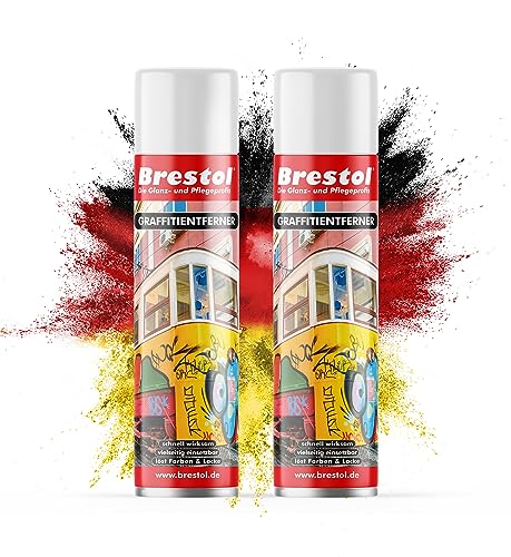 GRAFFITIENTFERNER 2x 400 ml Spray (7589.1) - Graffitilöser Farbabbeizer Farblöser Farbentferner Lackentferner Lacklöser Lasurlöser Lasurentferner Dispersionsmittel Abbeizmittel Abbeizer BRESTOL