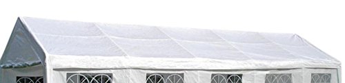DEGAMO Ersatzdach Dachplane für Zelt 4x10 Meter, PE Weiss 180g/m², incl. Spanngummis …