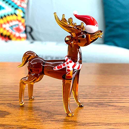Handgemachtes Kristallglas geblasen Schöne Hirschfiguren Ornament Tier Briefbeschwerer Kinder Weihnachtsgeschenke Geschenk Home Tischdekoration