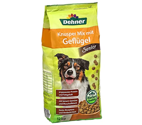 Dehner Hundetrockenfutter Senior, Knusper Mix mit Geflügel, 12 kg