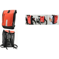 FISCHER Fahrrad-Gepäckträgertasche, rot/schwarz aus 85% PVC und 15% Polyester, wasserdicht, mit geschweißten - 1 Stück (86282)