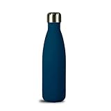 Sagaform Unisex – Erwachsene 5018262 Stahlflasche gummierte Ausführung blau 12/24H 50cl, 7 x 25.5 cm