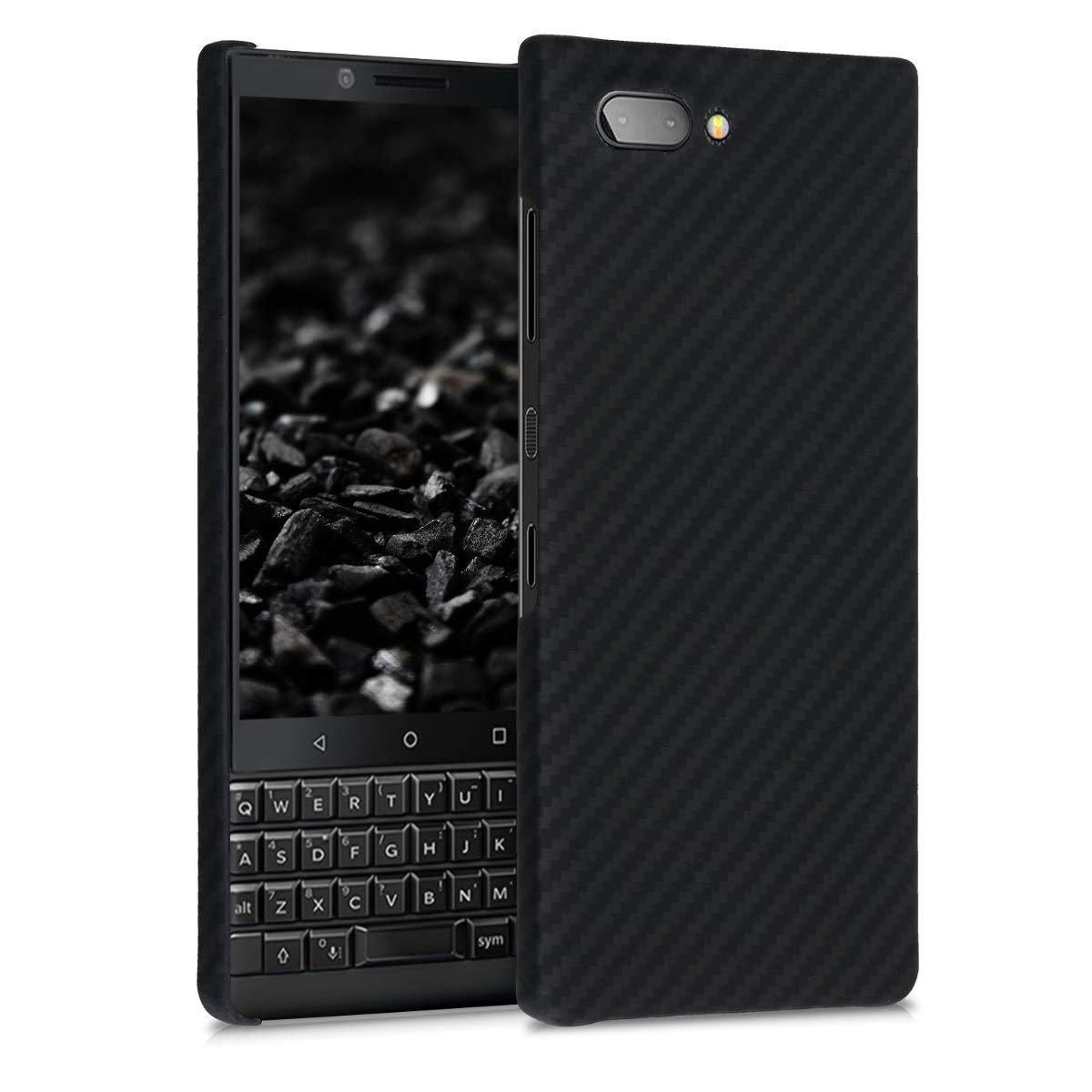 kalibri Schutzhülle kompatibel mit BlackBerry KEYtwo (Key2) - Hülle Aramid - Handy Cover Case Handyhülle Schwarz matt