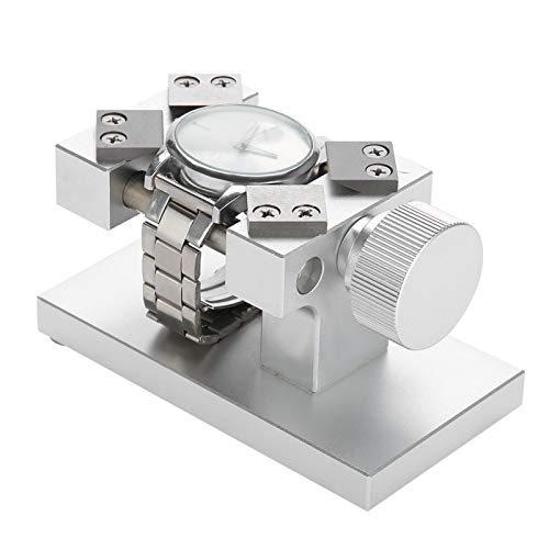 Voluxe Werkzeug zum Entfernen von Uhren-Lünetten, tragbarer Uhren-Lünettenöffner Edelstahl + Legierung Uhrengehäuse-Öffner Praktisch für 38-40mm Uhren zum Batteriewechsel(Silver)