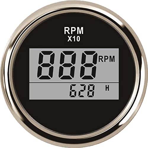 Universal Digital-Tachometer Drehzahlmesser RPM mit Stunde Meter 52 mm (5,1 cm) 9–32 V mit Hintergrundbeleuchtung