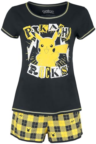 Pokémon Pikachu - Rocks Frauen Schlafanzug schwarz/gelb XL